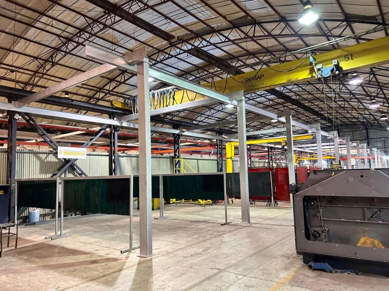 instalação de ponte rolante e sistemas KBK industriais